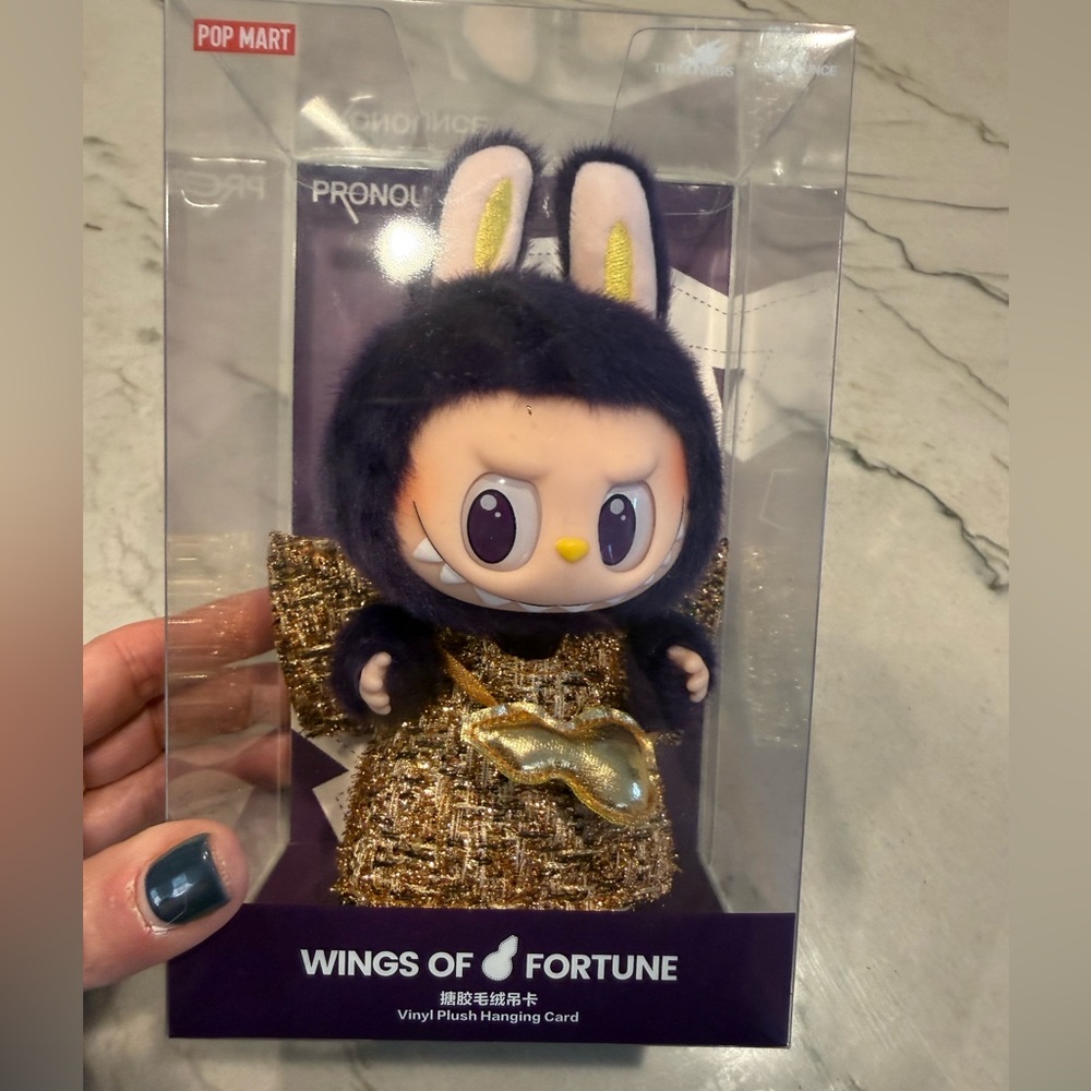 POP MART LABUBU x PRONOUNCE Wings of Fortune Vinyl Plush Hanging Card – NIB